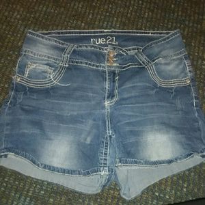 Blue jean shorts